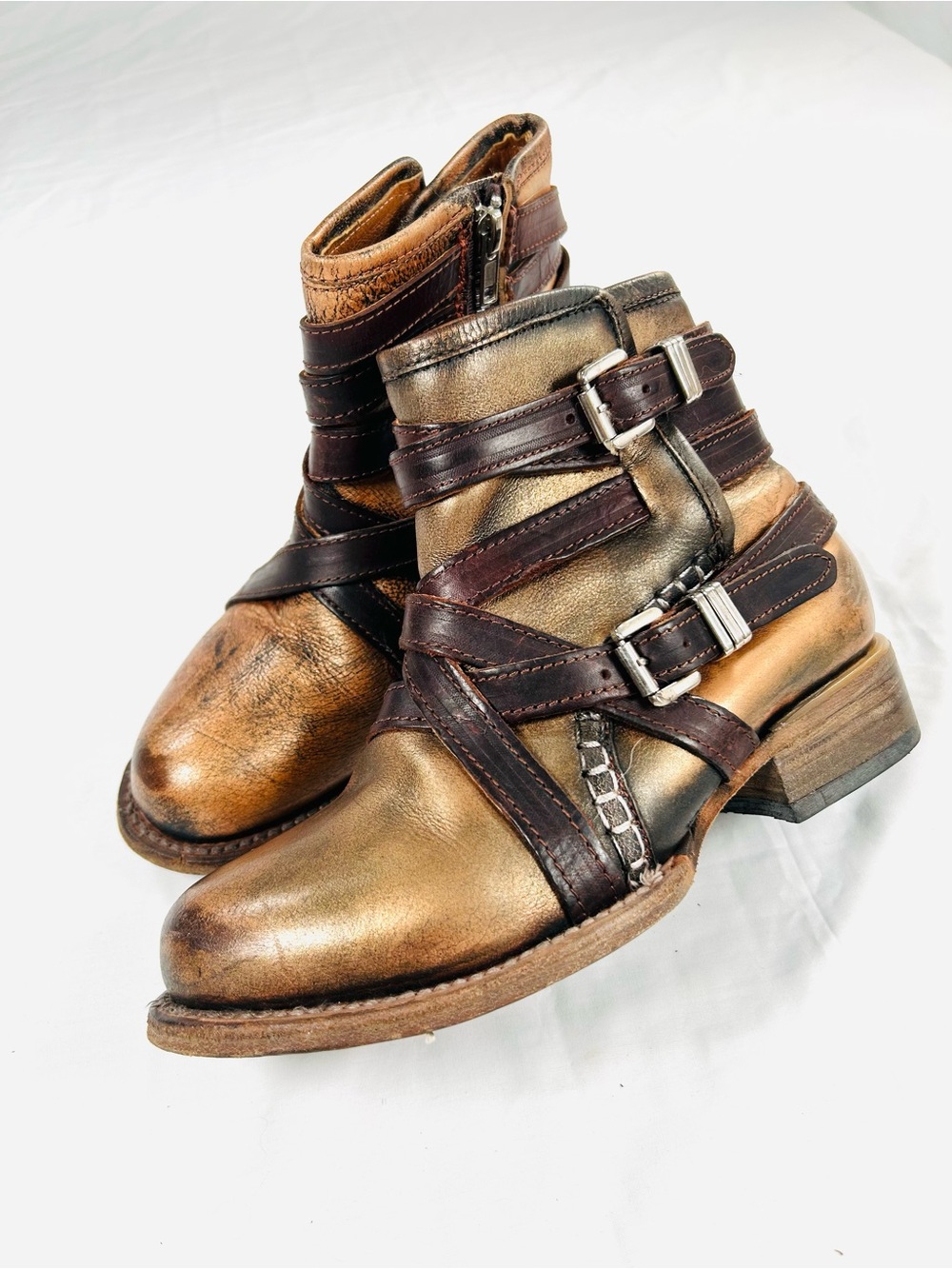 Freebird Redford Leather Boots in Bronze